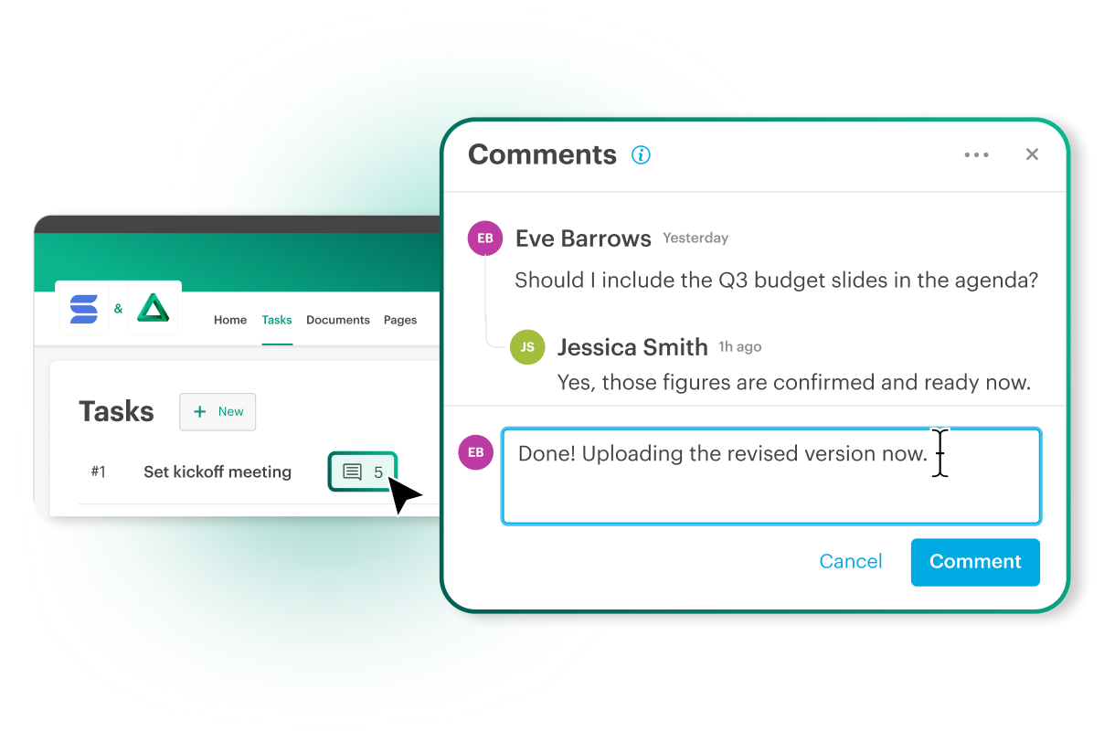 Tresorit Engage - Encrypted comments on tasks