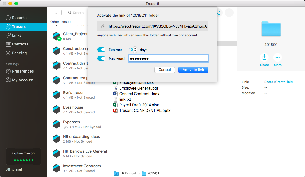Share files via link
