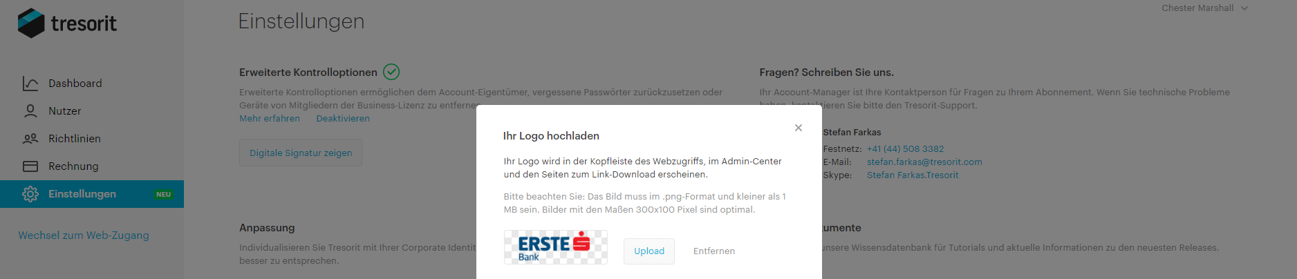 Ihre Corporate Identity in Tresorit: Geben Sie Tresorit den Look Ihrer eigenen Marke