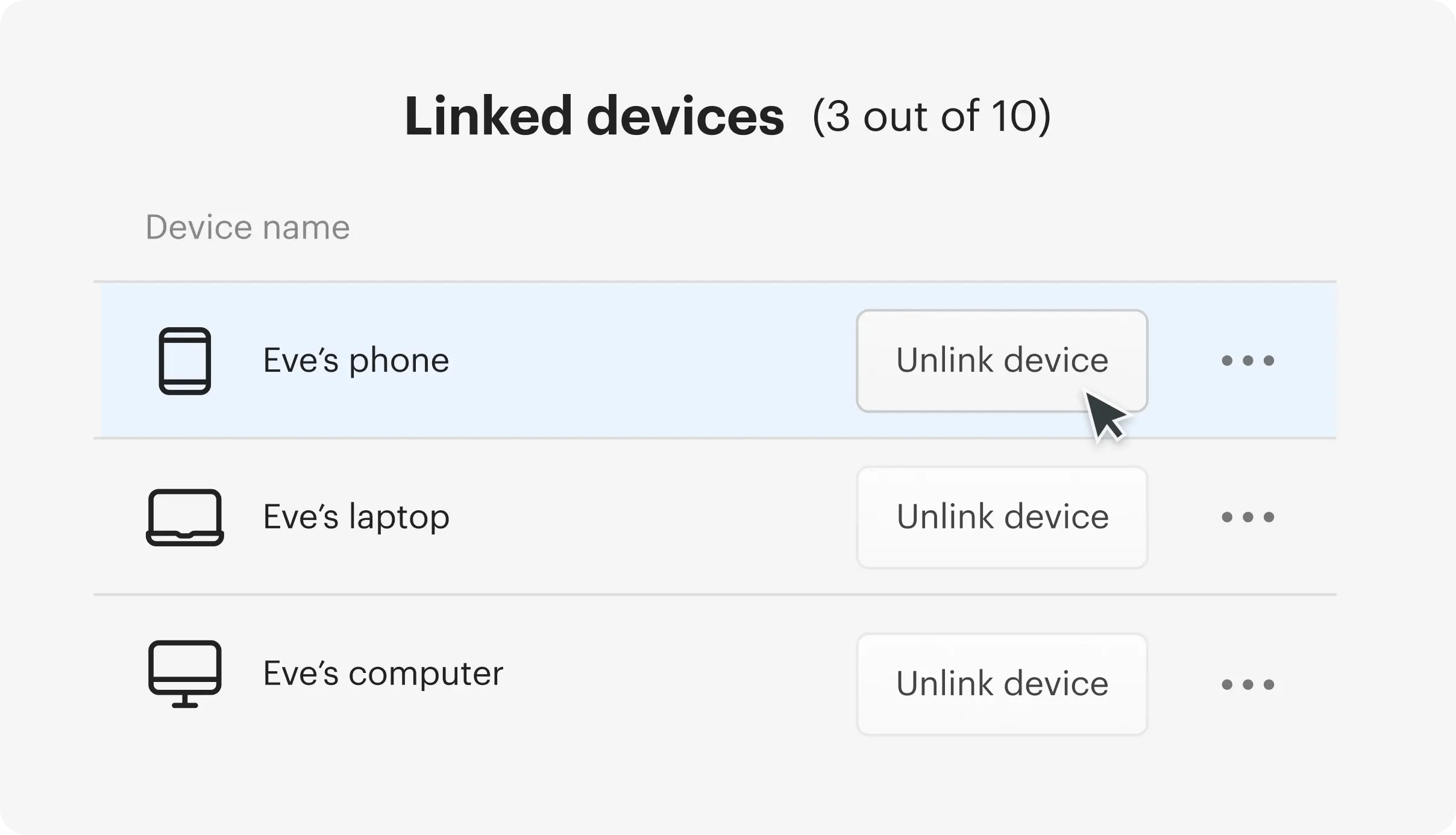The screenshot shows your linked devices in your Tresorit App
