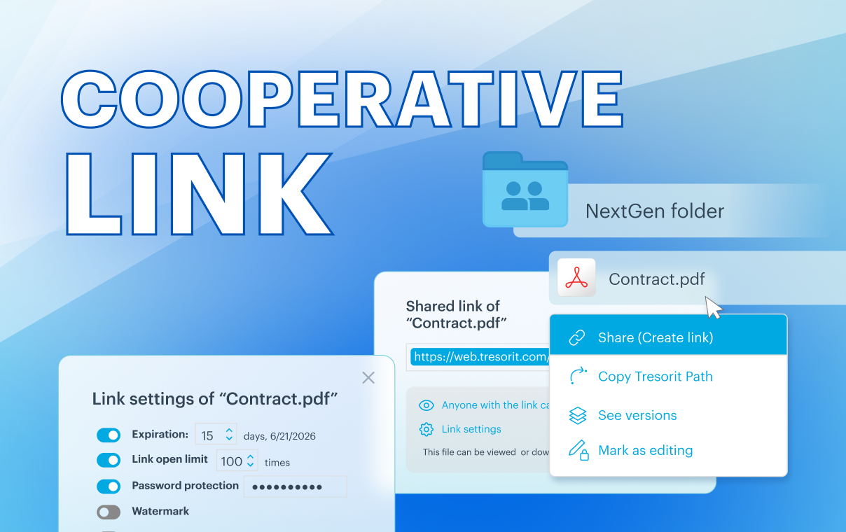 Secure file exchange with Cooperative Links